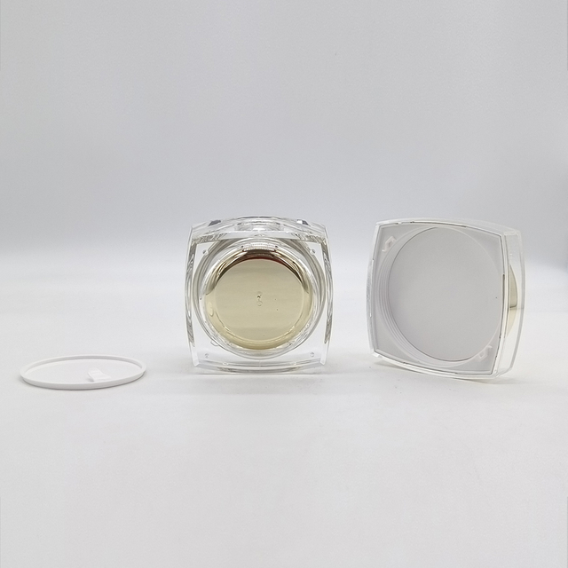 2023 Hot Sale 100g Square Crystal Acrylic Cosmetic Plastic Cream Jar 100ml Cosmetic Jar 