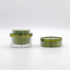 50g Clear Plastic Cosmetic Cream Jar 50ML with Green Screw Lid for Acrylic Powder Jars Nail Dip Powder 