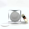 High Grade Cosmetic Acrylic Packaging 50g Black Square Acrylic Plastic Cream Container Jar 50ml With Silver Lid For SKIN CARE