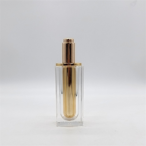 Hot Selling Empty 50ml Essential Oil Bottle with Dropper 50G Square Acrylic Bottle Skincare Packaging 