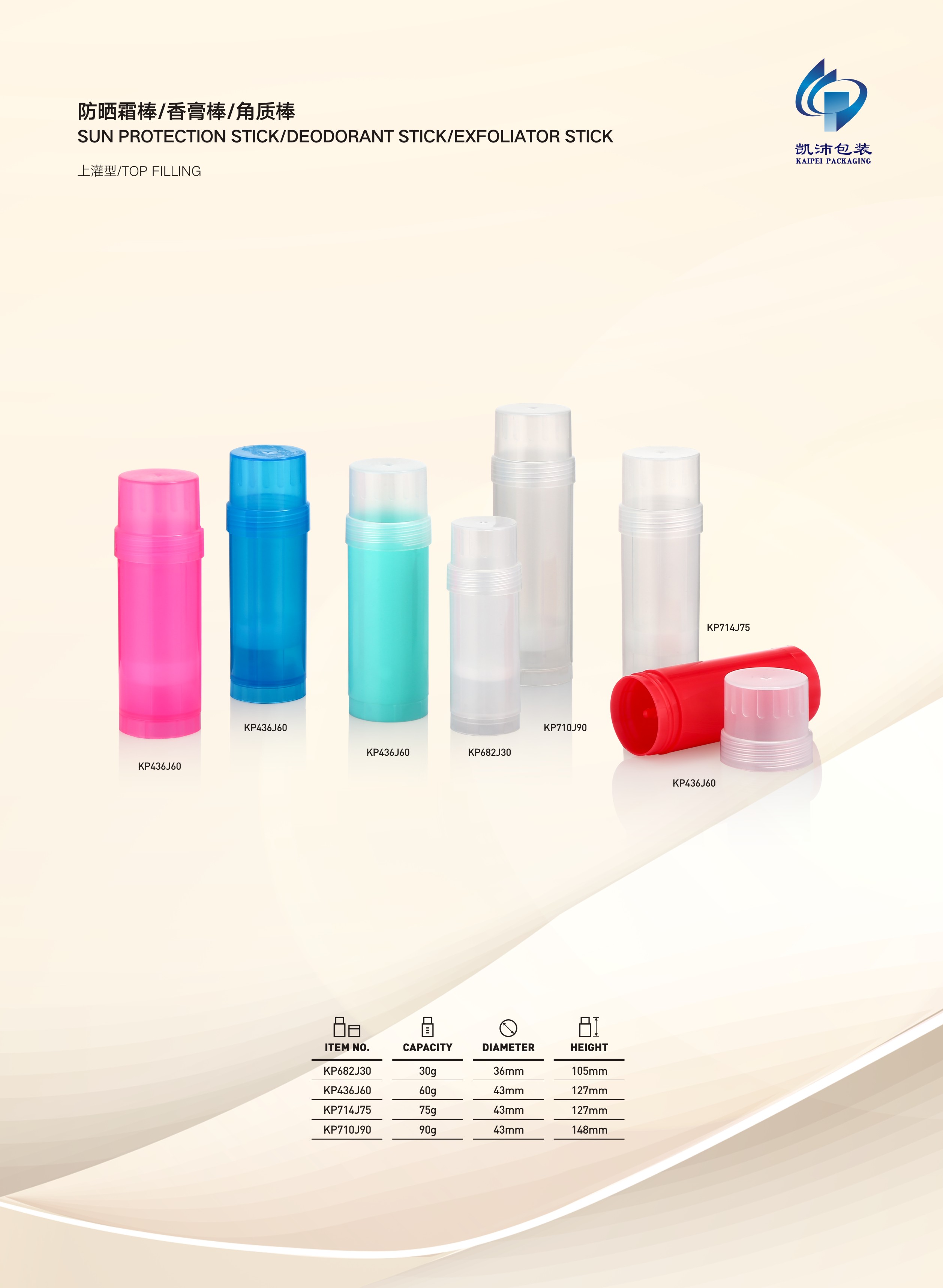 4 Pieces Acrylic Deodorant Stick Packaging Set