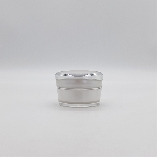 Empty Luxury 50g Cosmetic Jars 50ml Double Wall Round Shape Plastic Face Cream Container with Lid 